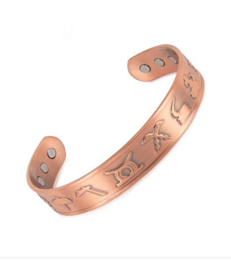 Retro Totem Magnet Red Copper Bracelet