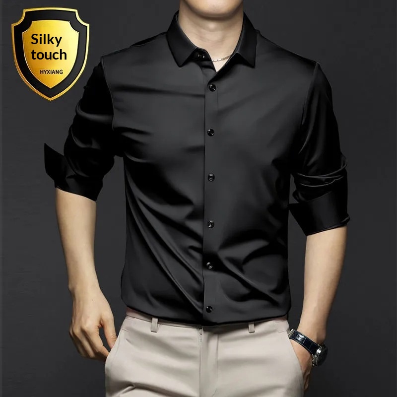 Mens Long-Sleeve Business-Style Fashionable Casual Shirt