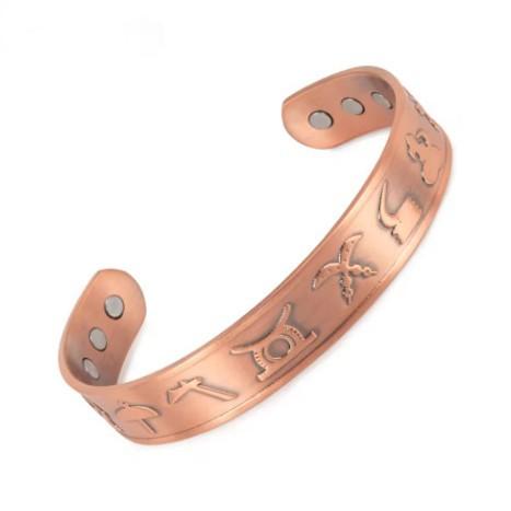 Retro Totem Magnet Red Copper Bracelet