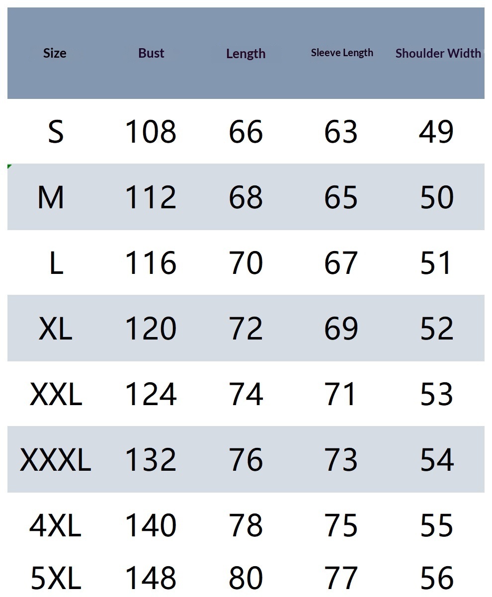 JIDAI Corduroy Pullover Hoodie Sweatshirt - Size Chart
