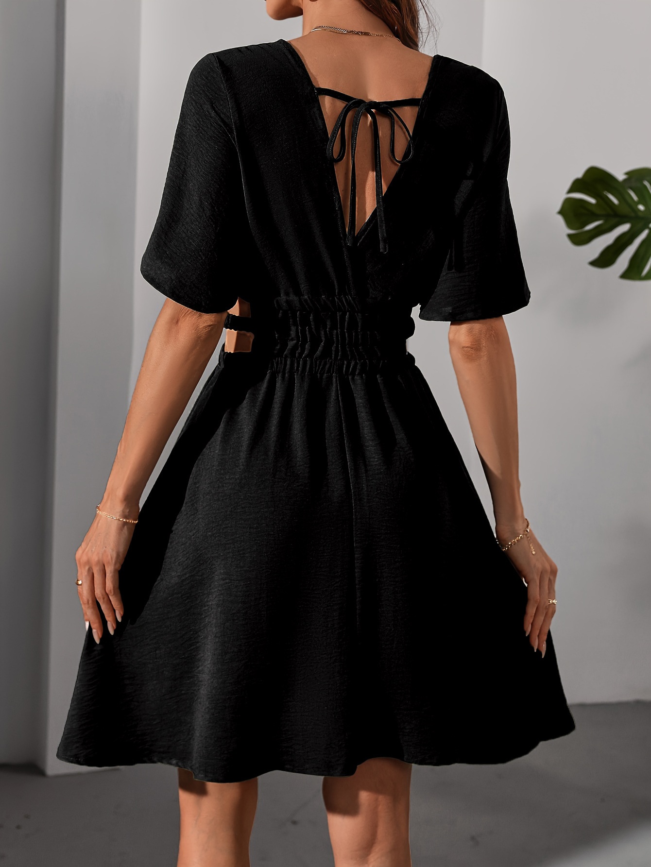 Elegant High-Waisted Pleated A-Line Summer Dress