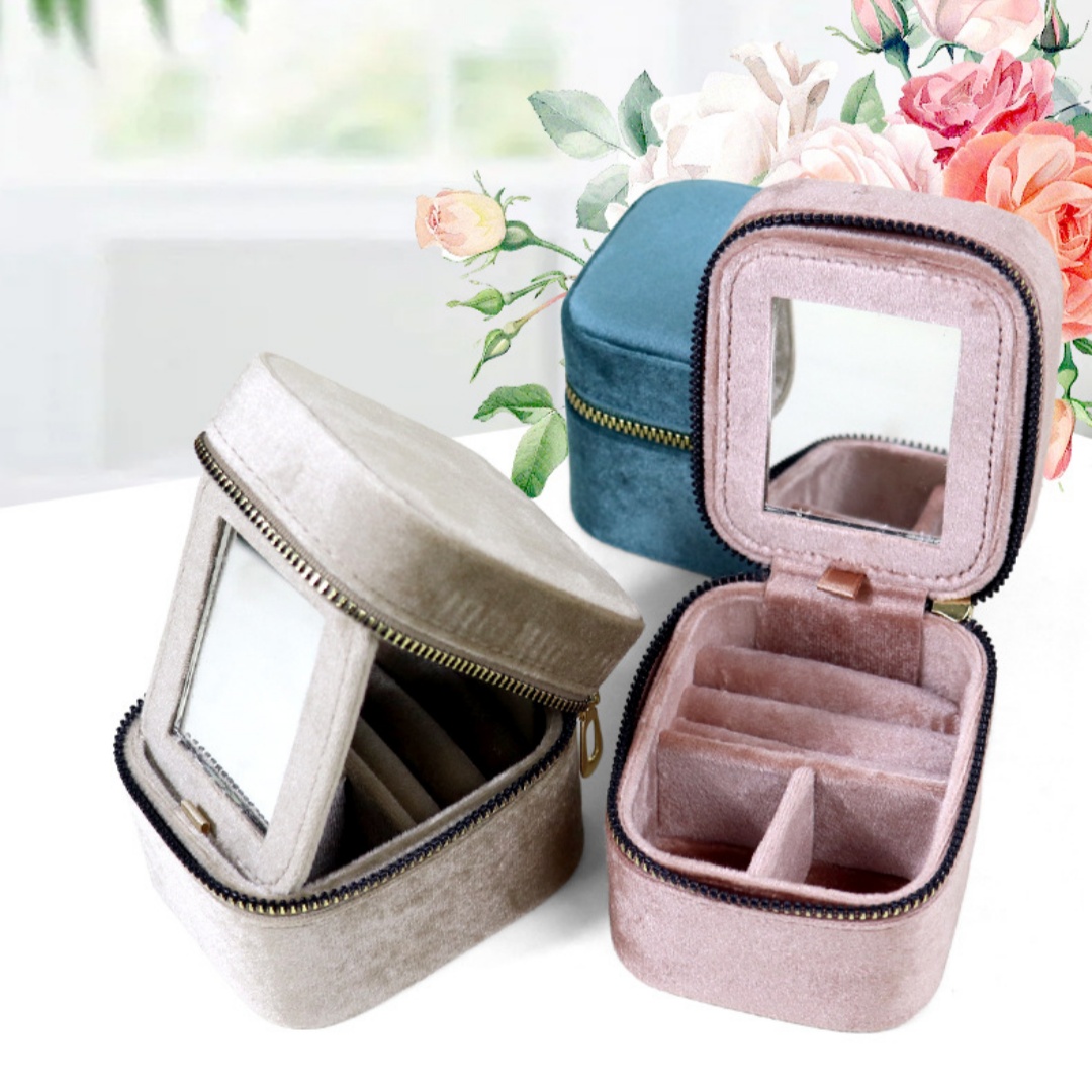 Creative Portable Mirror Mini Ring Storage Box
