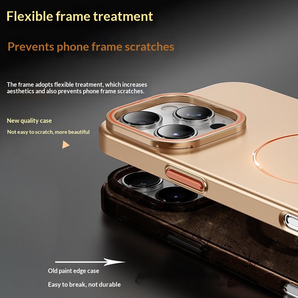 Magnetic Phone Case With A Gold-finish Thin Ring Compatible With The 17 Pro Max 3