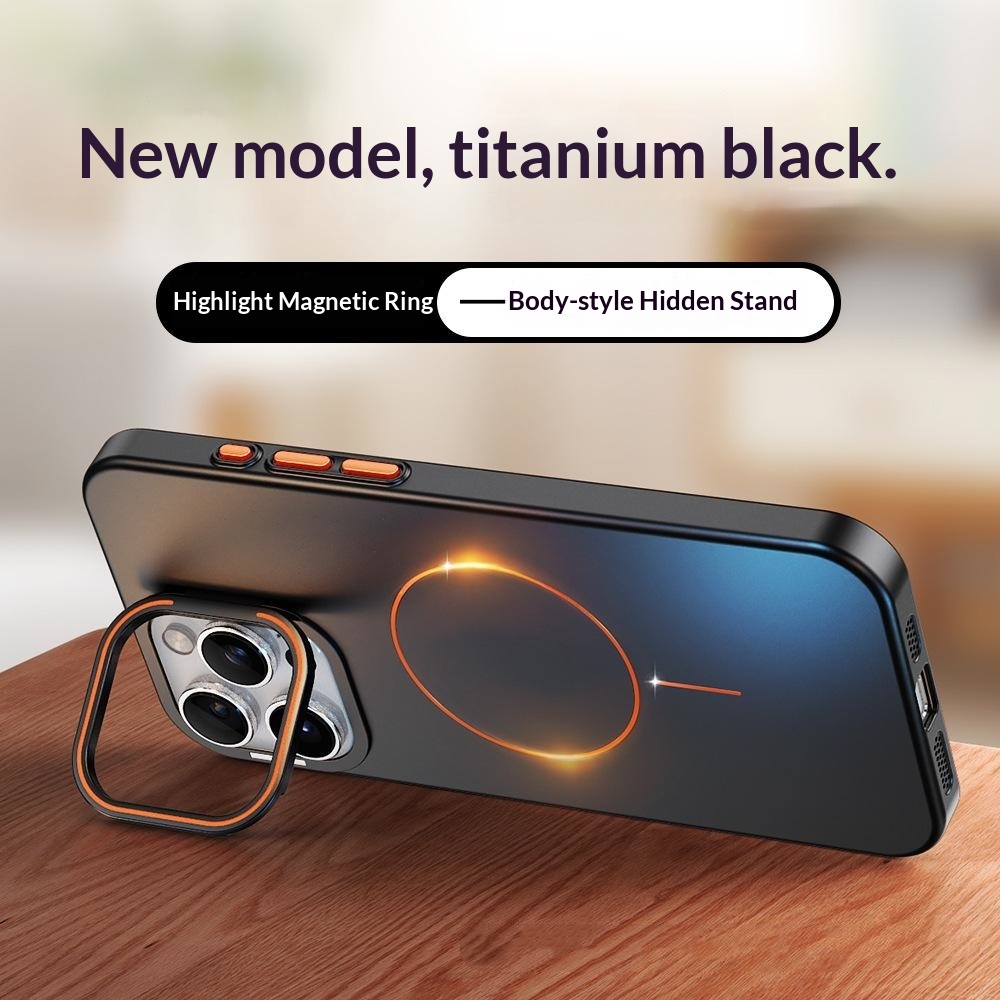 Magnetic Phone Case With A Gold-finish Thin Ring Compatible With The 17 Pro Max 5