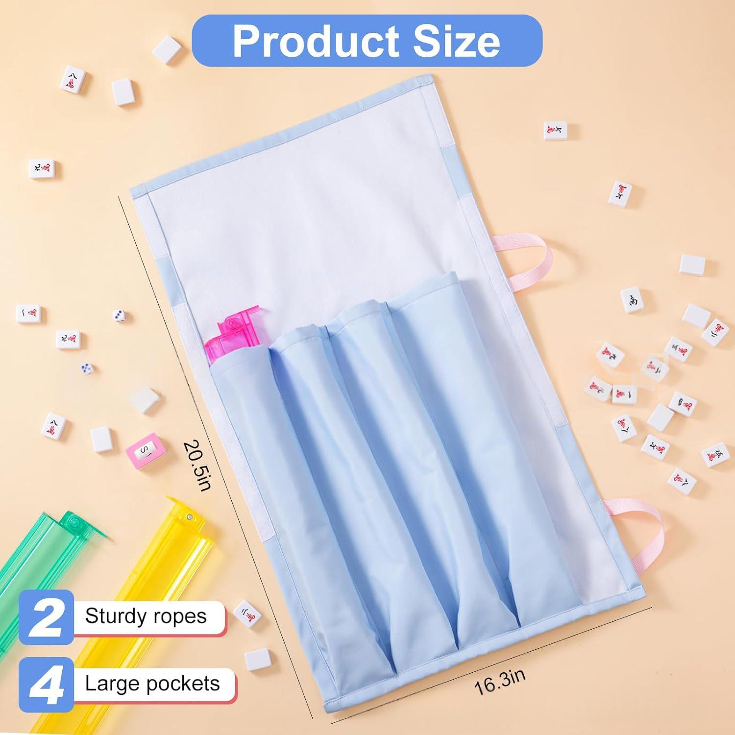 Mahjong Tile Measuring Ruler Storage Bag Large Pocket
