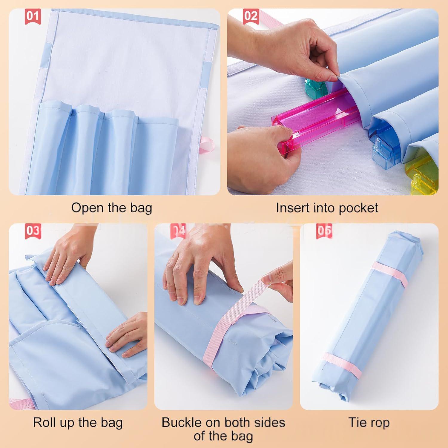 Mahjong Tile Measuring Ruler Storage Bag Large Pocket