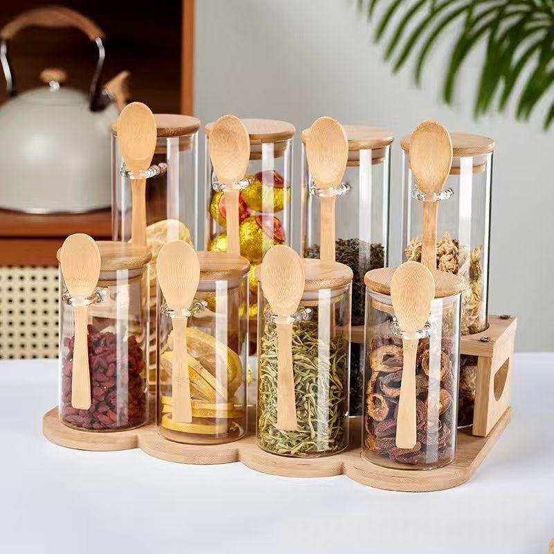 High-Borosilicate Glass Seasoning Jar Set With Bamboo Lid And Spoon 8e7e2adb 6c9e 407f 840b D6b60babcafe Water Trans