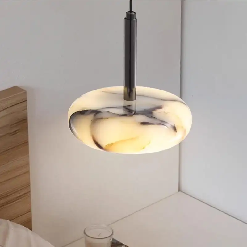 Translucent Bedside Pendant Lamp Marble Finished With A High End Minimalist Design