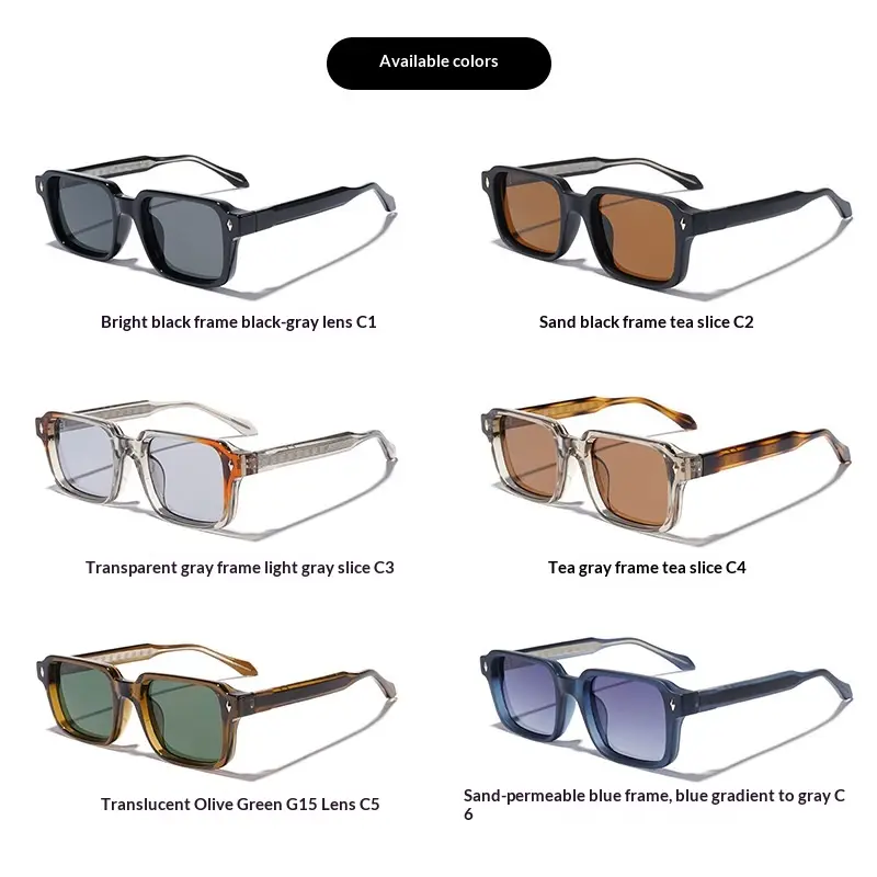 UV400 UV-protection Imitation-acetate Thick-frame Sunglasses