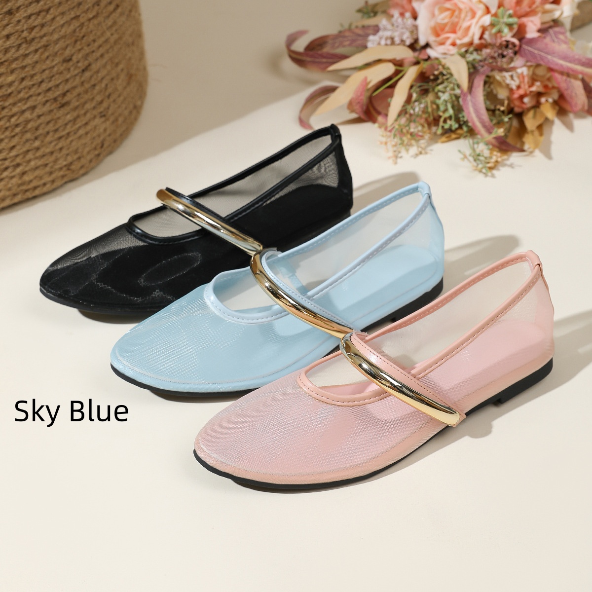 Mesh Strap Flat Shoes, picture 4 of 5