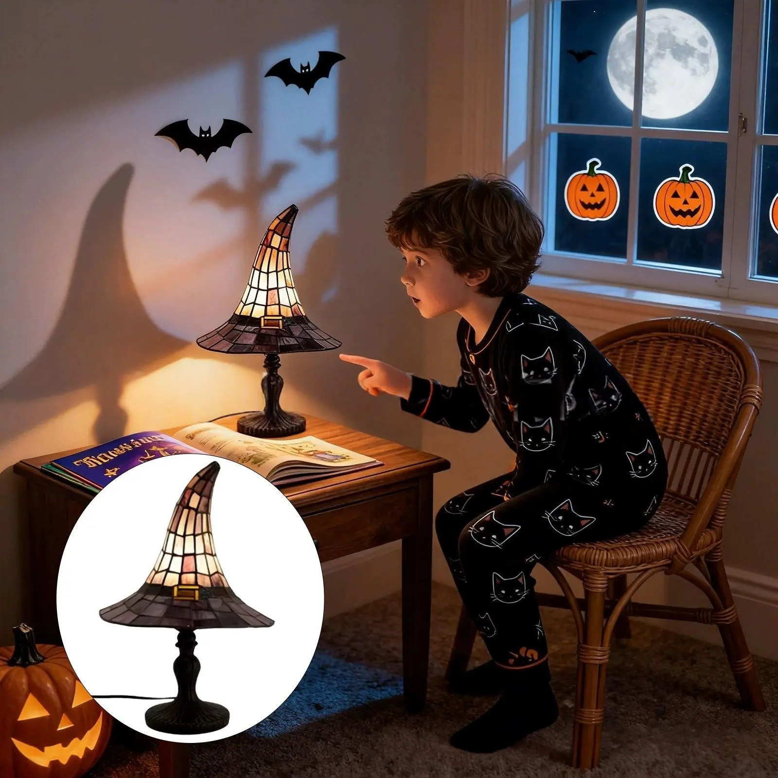 Gothic Witch Hat Table Lamp — detail 2