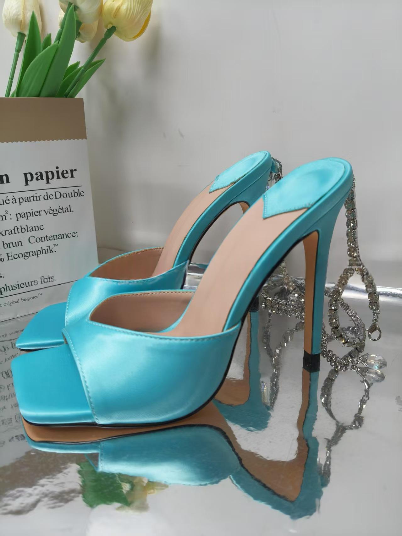 Square-Toe Stiletto Sandals, picture 7 of 10