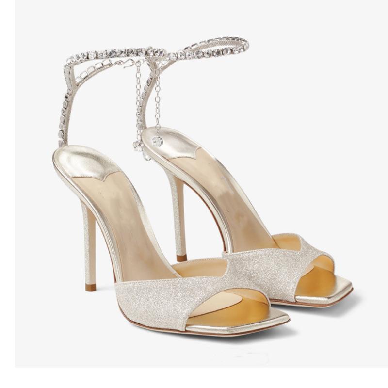 Square-Toe Stiletto Sandals