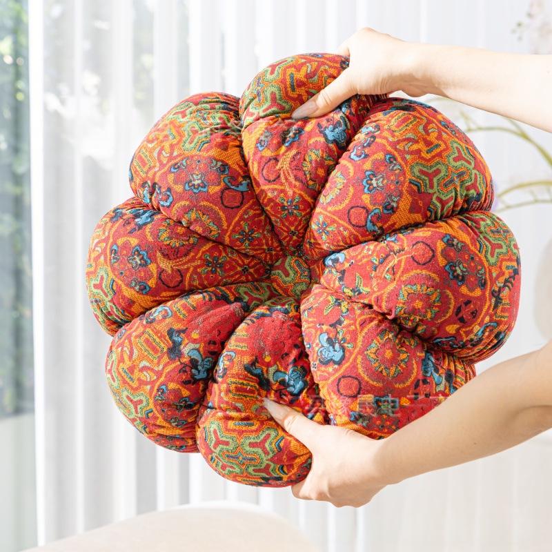 Bohemian-style Sofa Pumpkin Seat Cushion And Throw Pillow