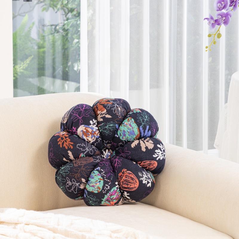 Bohemian-style Sofa Pumpkin Seat Cushion And Throw Pillow — foto 4