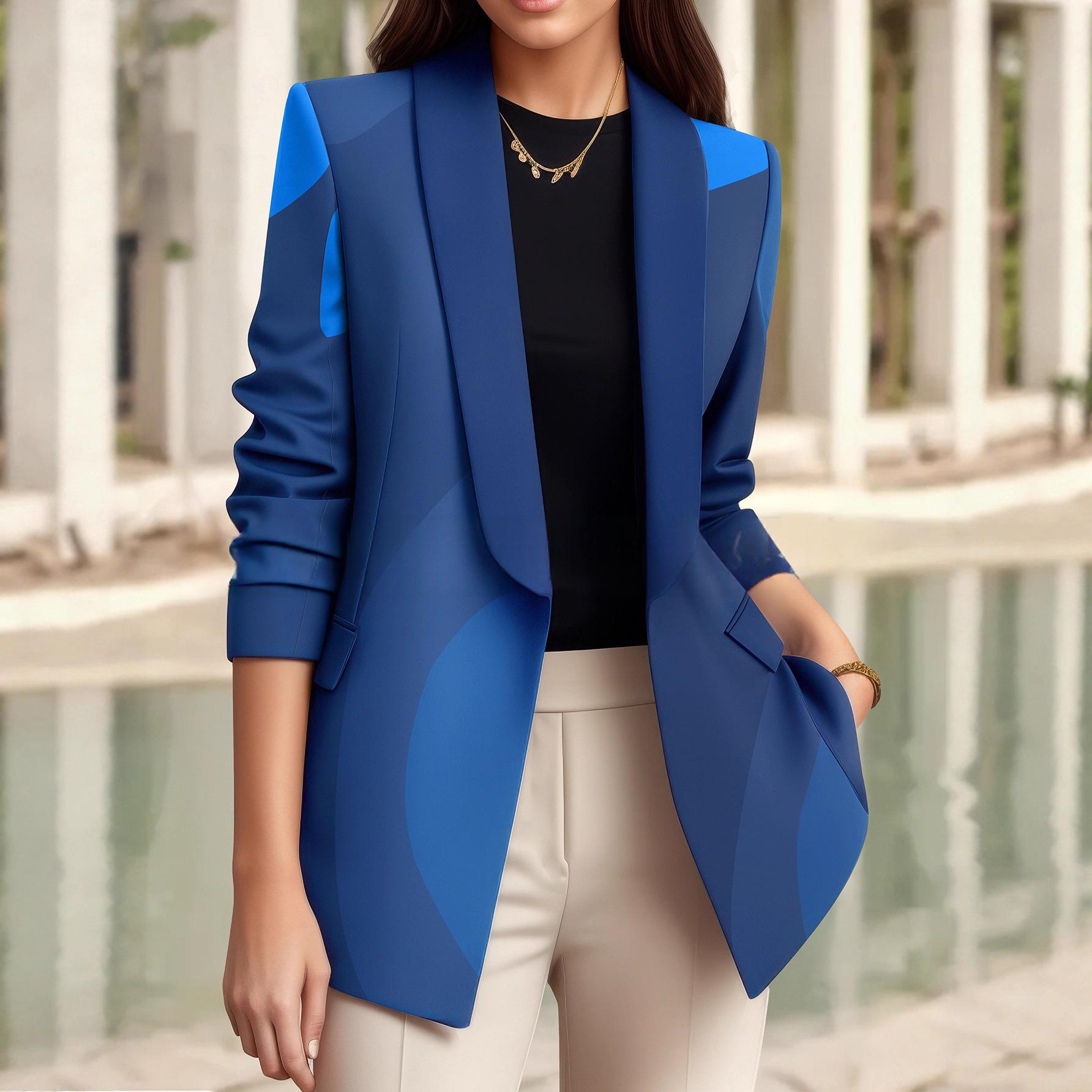 Color-block Casual Suit Long-sleeve Jacket