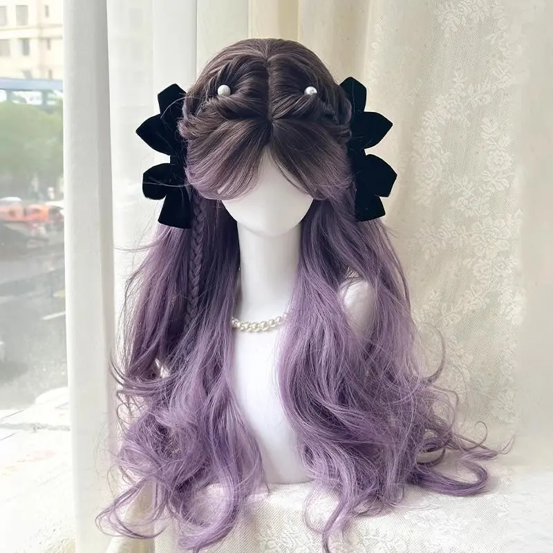 Gray-purple Full-head Wig