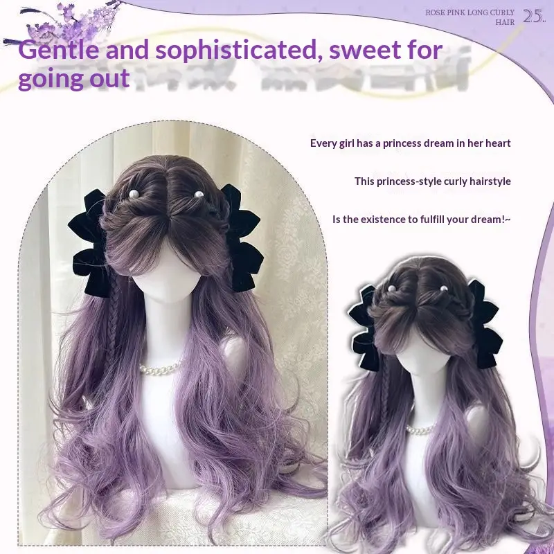 Gray-purple Full-head Wig