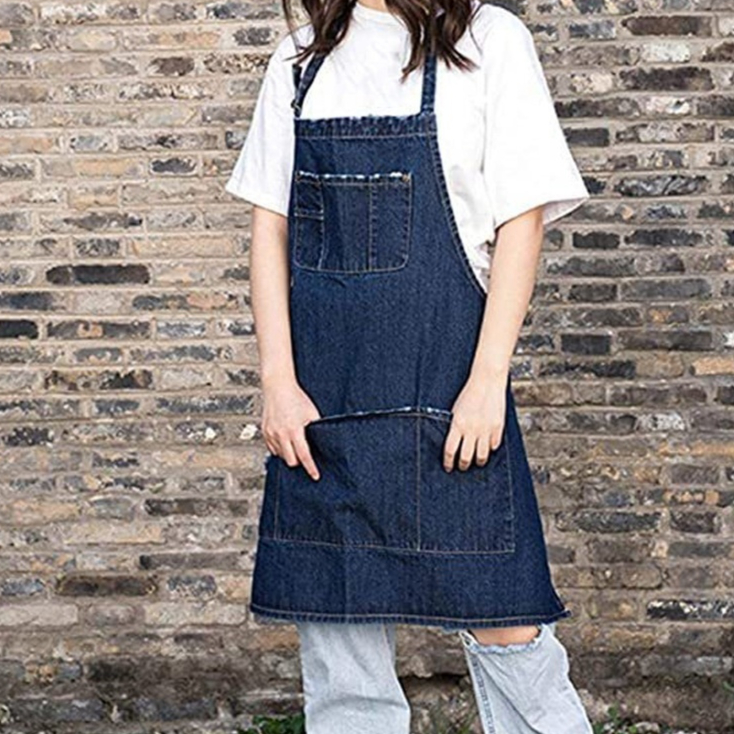 Washable 100 Cotton Work Apron Bib And Waist Coversoft To The Touch
