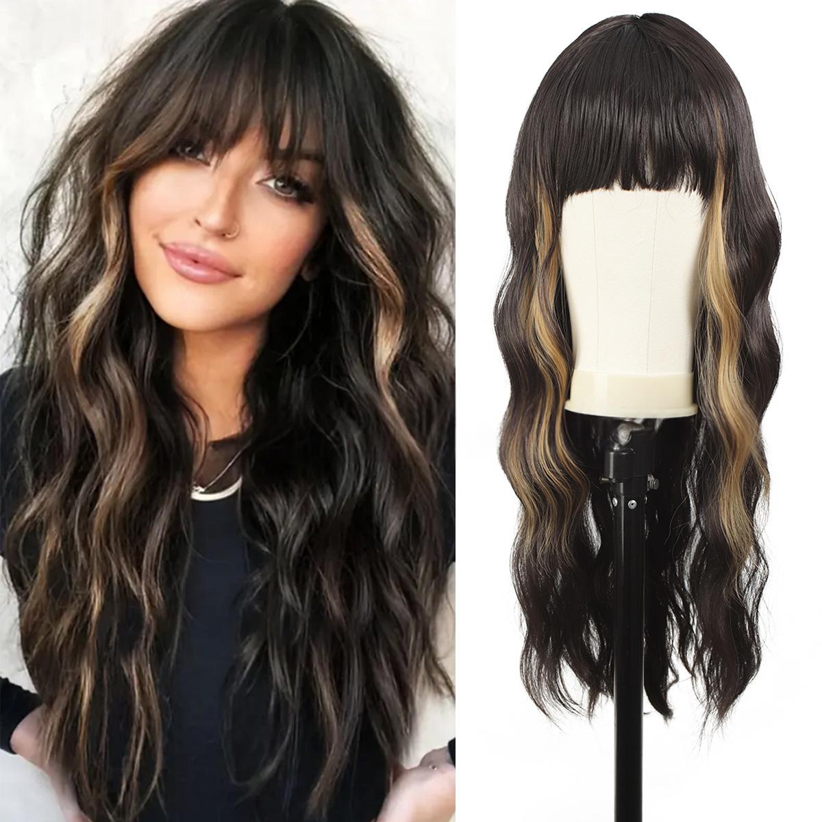 Non-iron Non-dyeable Blunt Bangs Synthetic Wig