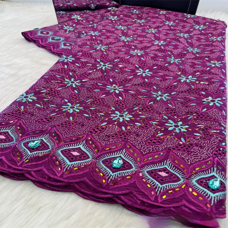 High-quality All-cotton African Floral Lace Fabric