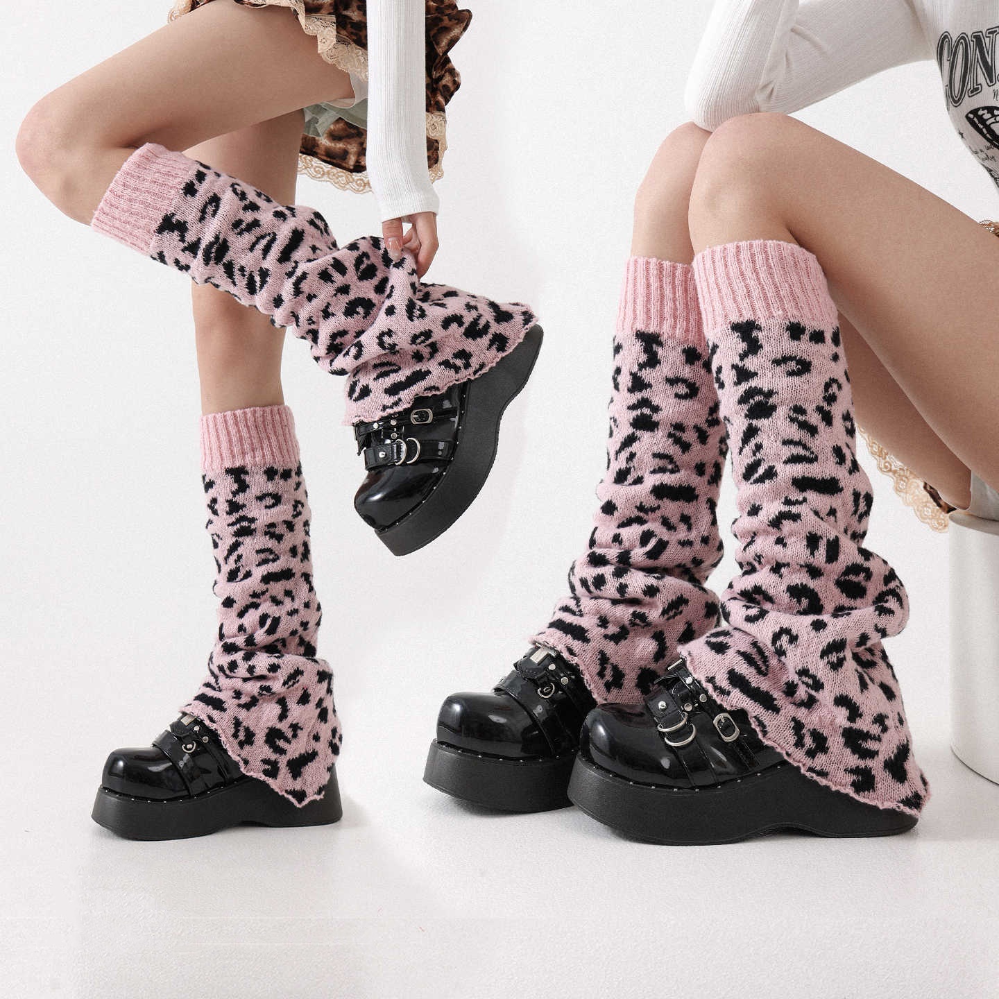 Womens Autumn Winter Warm Leg Warmers Flared Plush Sock Booties