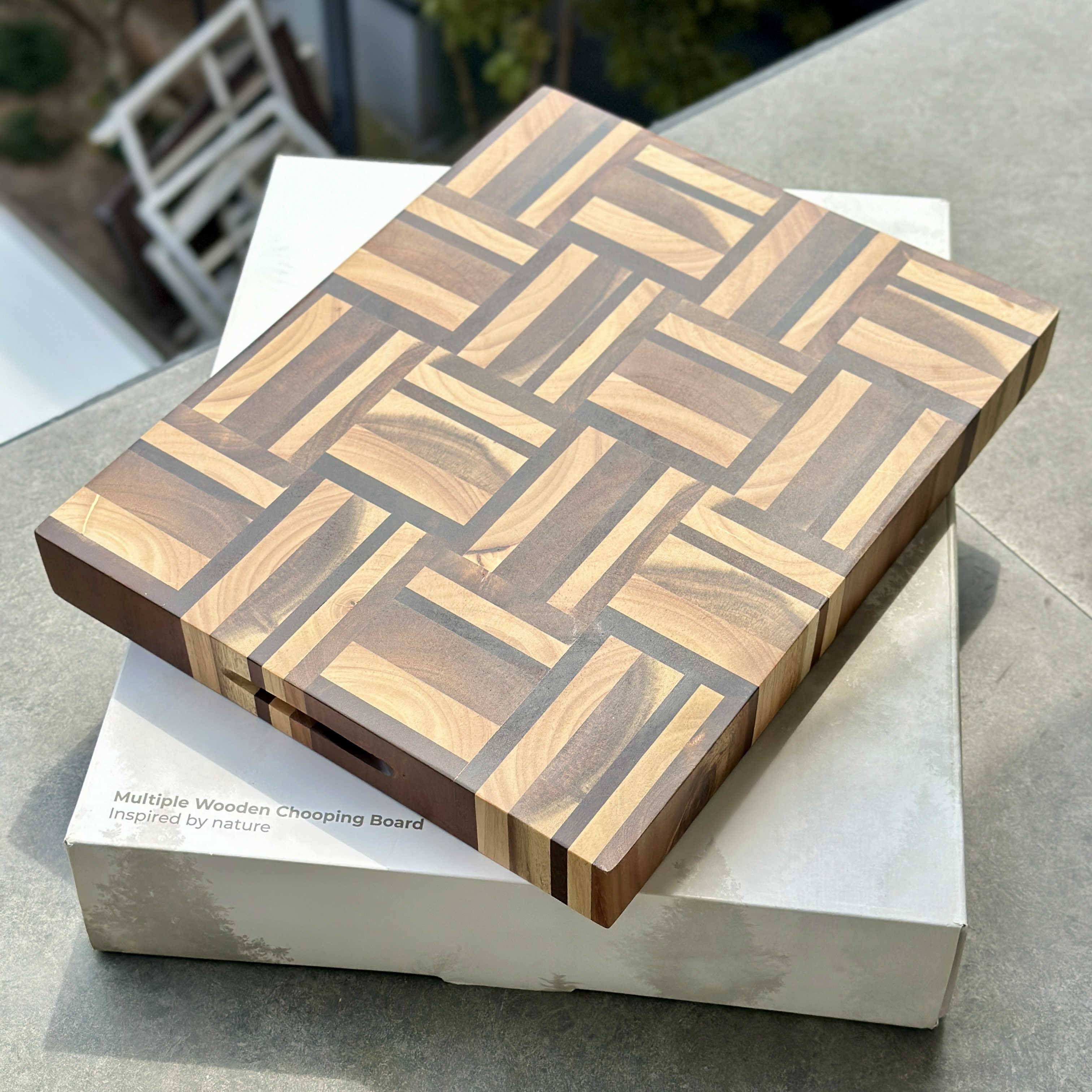 4CM Thick Solid Wood Checkerboard Cutting Board 3