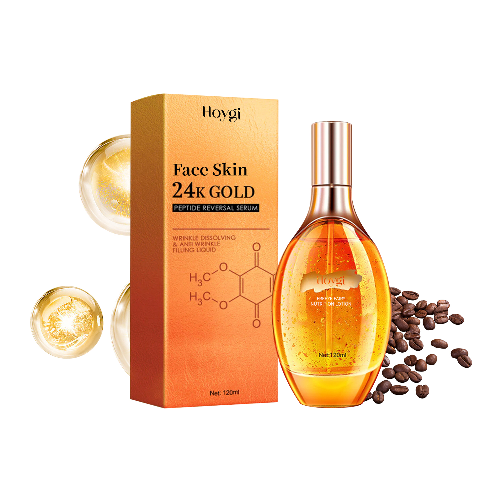 Hoygi 24k Gold Peptide Reversal Serum, Moisturizing Anti-wrinkle Firming And Anti-aging Essence - 2