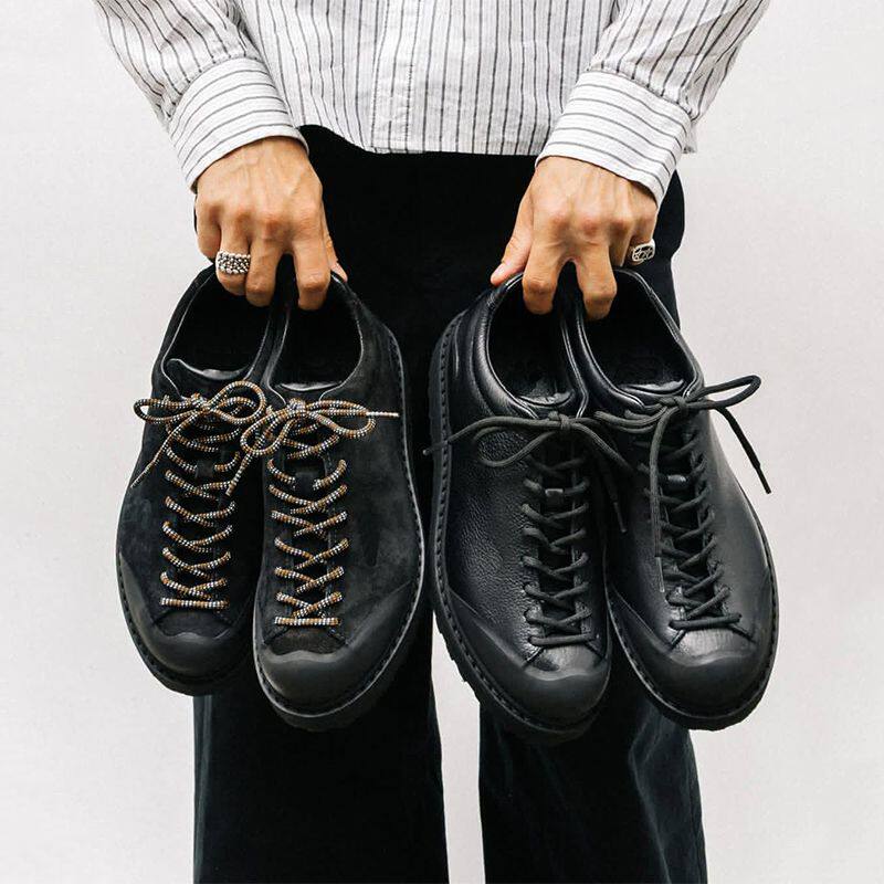 Retro Hiking Thick-soled Height-increasing Leather Shoes For Men