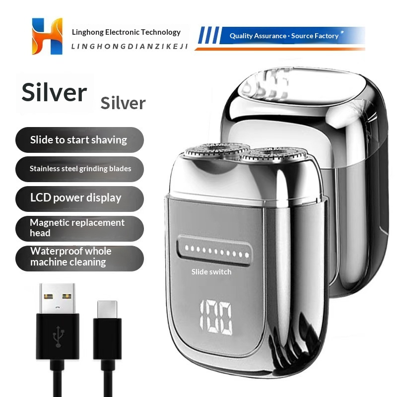 LED Digital Display Washable Fast-charging Portable Mini Electric Shaver — foto 7