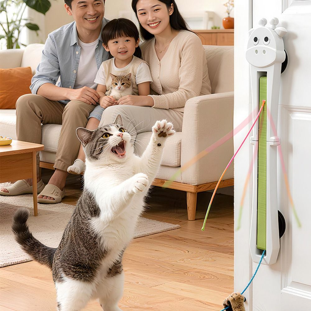 Electronic Cat Toys Wall Mounted Flying Rope Interactive Exercise Rechargeable Pets Enrichment Toys For Home Living Room Kitchen Pet Supplies — image 7 of 7
