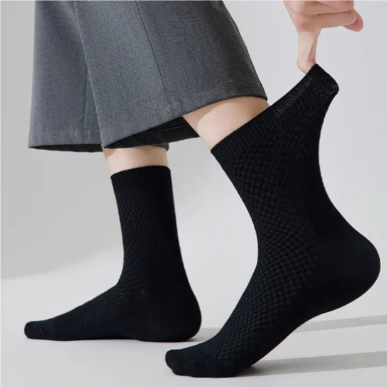 Mens Casual Soft And Breathable Mid-calf Socks