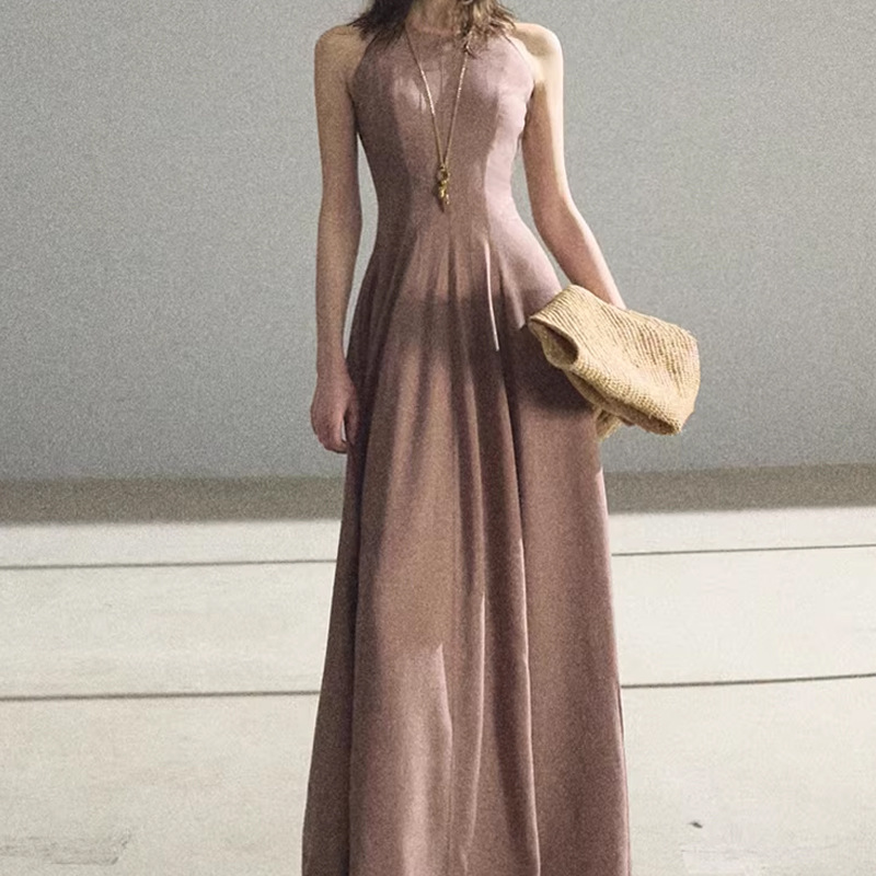 Sleeveless Waist-cinching Dress For Women