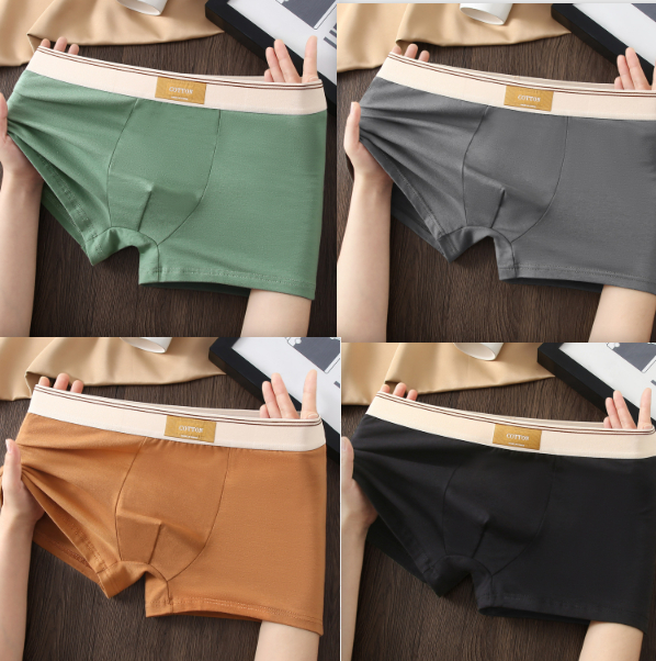 Men's Cotton Antibacterial Boxers Breathable Underwear