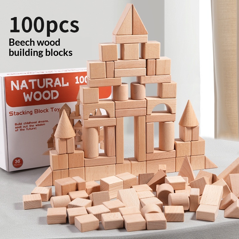Bloques de madera maciza para construir