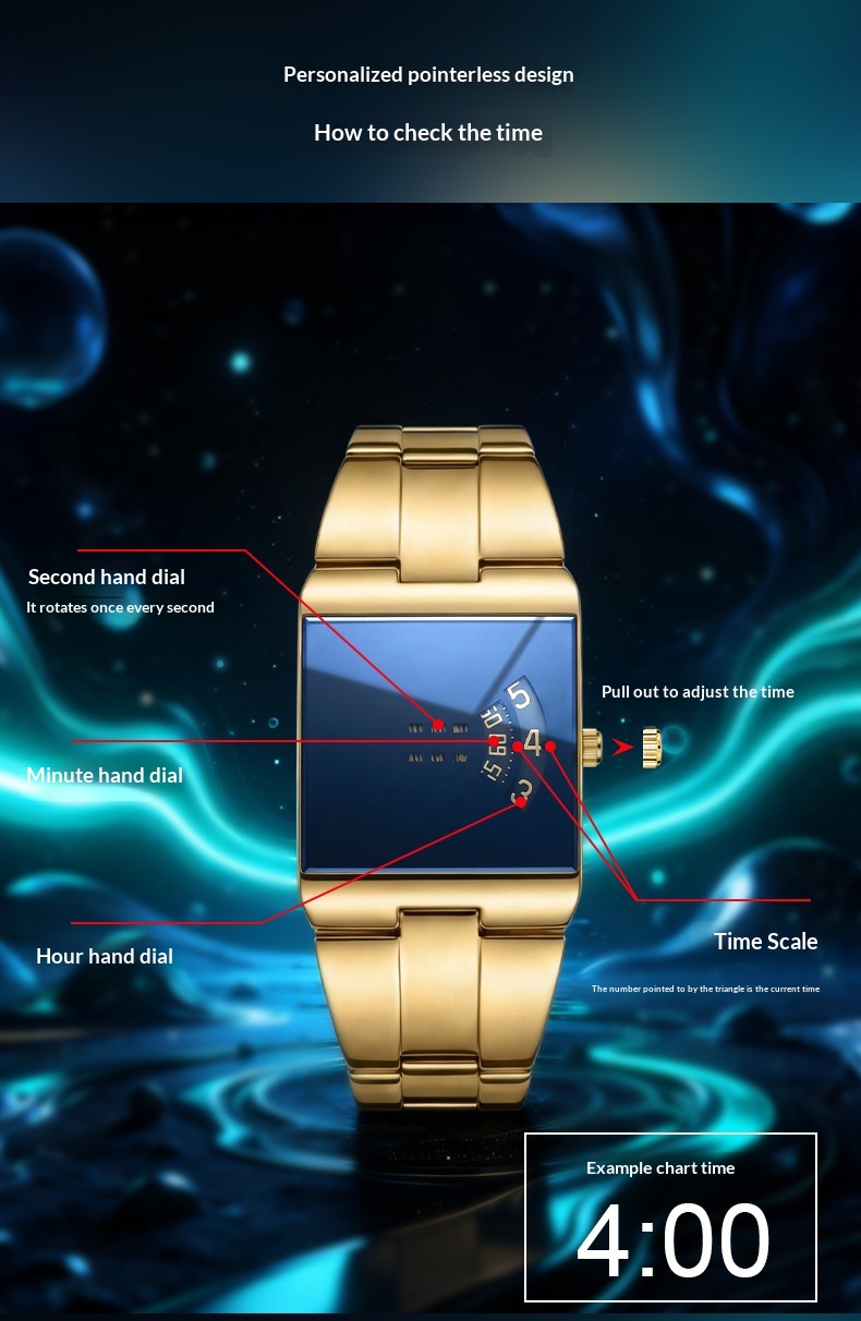 5158 Stylish new concept steel quartz watch for Men