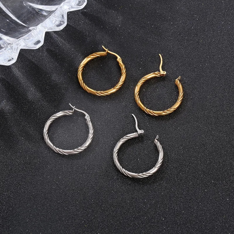 Round Earrings For Women Made Of 316L Stainless Steel