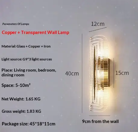 Retro Murano Glass Wall Lamp Vintage-style Stair Light
