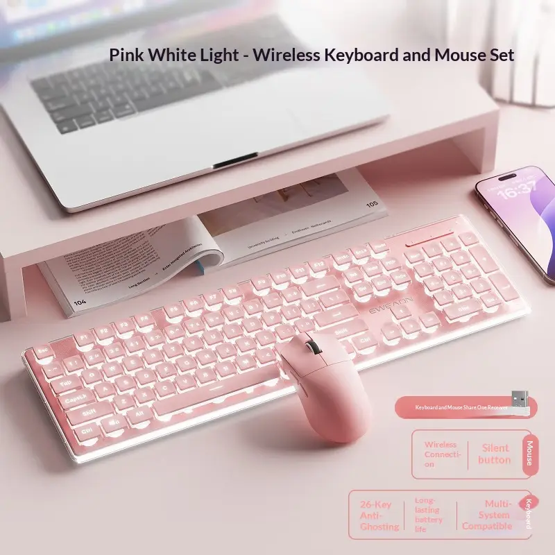 Mute Mechanical-feel Keyboard And Mouse Set