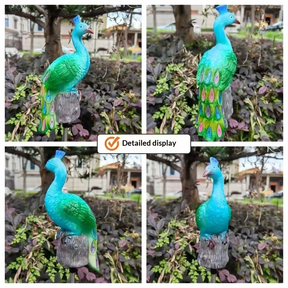 Resin Solar-powered Peacock Landscape Lamp