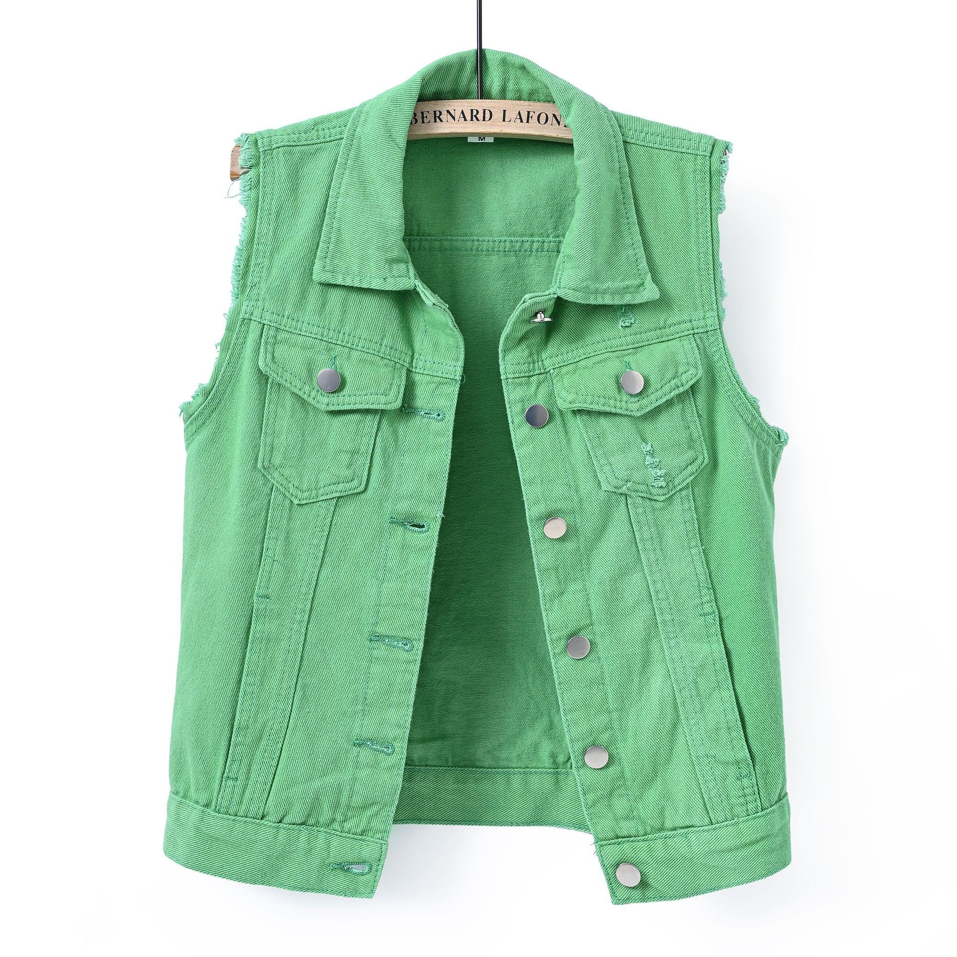 Multi-Color Selection Denim Vest Women's Slim Sleeveless Jacket