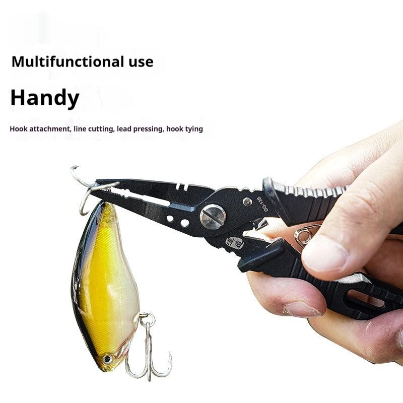 Multi functional fishing pliers hook tying pliers and fish