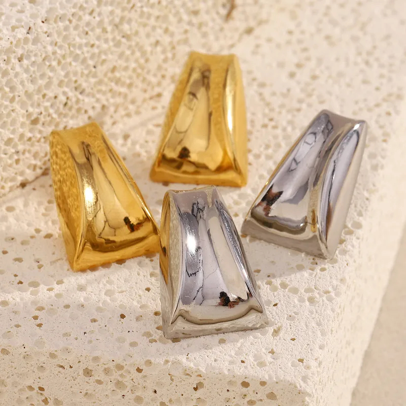 Trapezoid Stud Earrings For Women In 316L Stainless Steel