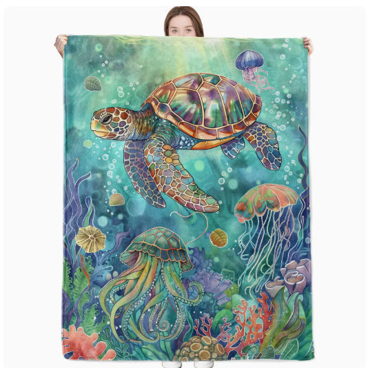 Retro Digital Printing Flannel Blanket