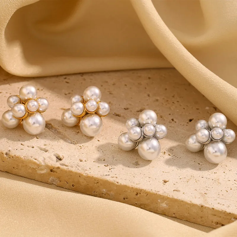 Grape Stud Earrings For Women In 316L Stainless Steel