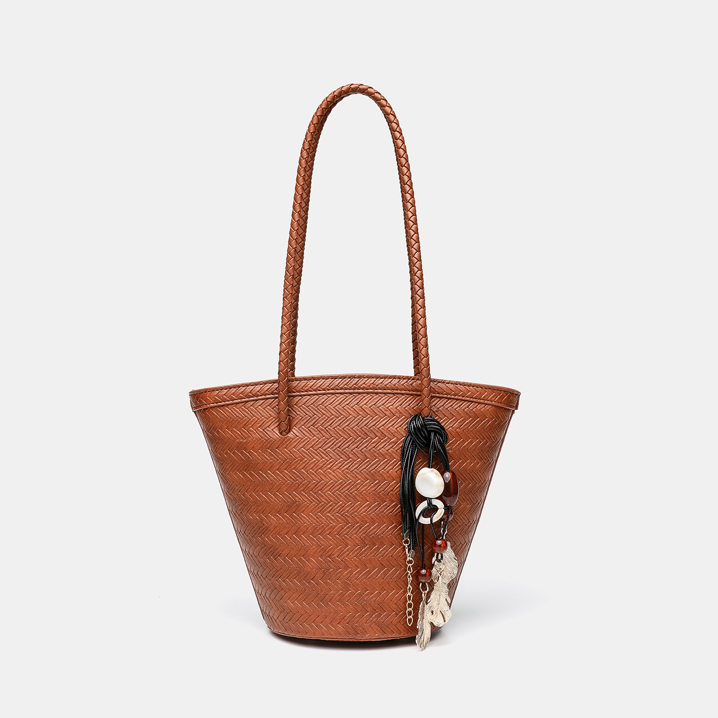 Niche Design Vintage Hand-woven Bucket Bag For Women