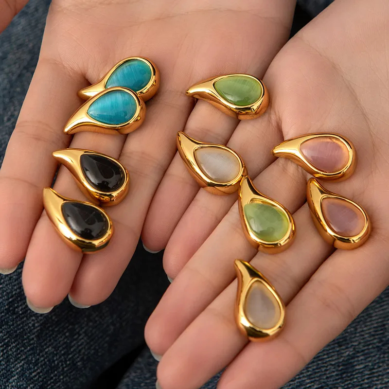 14K Gold Plated 316L Stainless Steel Ear Studs For Women's
