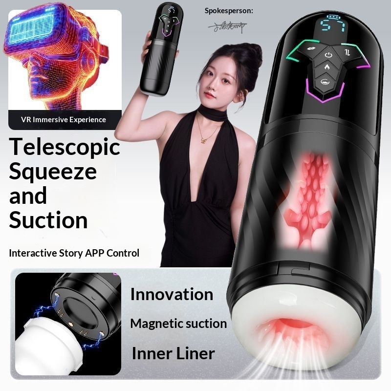 Fully Automatic Retractable Sucking And Vibrating Masturbator 4