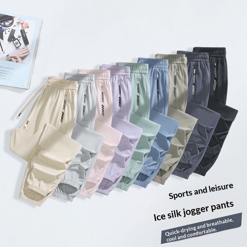 Quick Drying Wholesale Womens Summer Thin Ankle Tie Pants