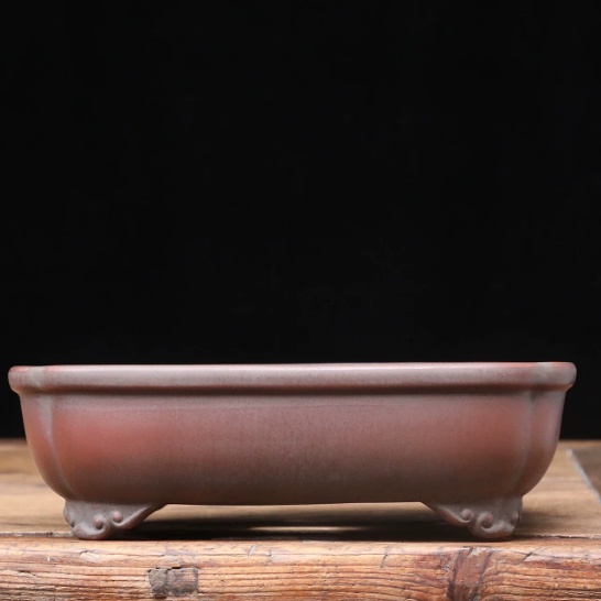 Yixing Clay Flower Pot Rectangular Cloud-foot Bonsai Pot